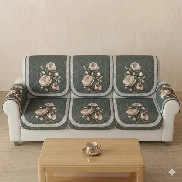 PRINTED_PETUNIA_GREEN-5SEATER3+1+1-16PC