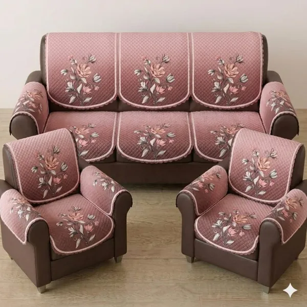 PRINTED_SUNFLOWER_PINK-5SEATER3+1+1-16PC