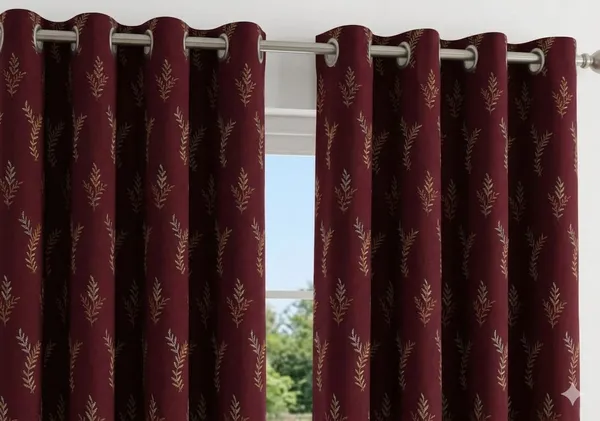 Fabric_Contemporary_Leaf_Pattern_Eyelet_Curtains