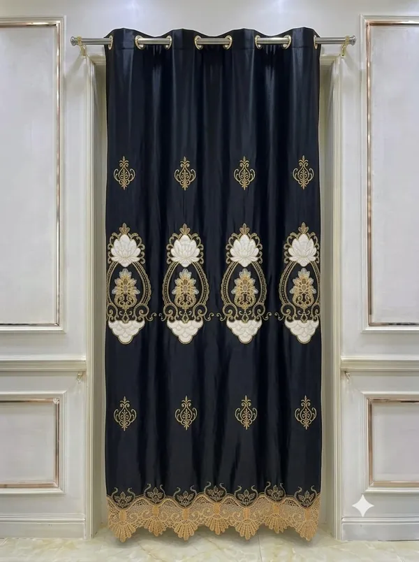 Black_Embroidered_Floral_Pattern_Curtain