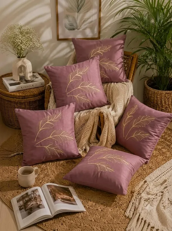 Velvet_Embroidered_Feather_Pack_Of_5_Cushion_Covers