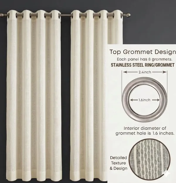 Ivory_Sheer_Textured_Grommet_Curtains