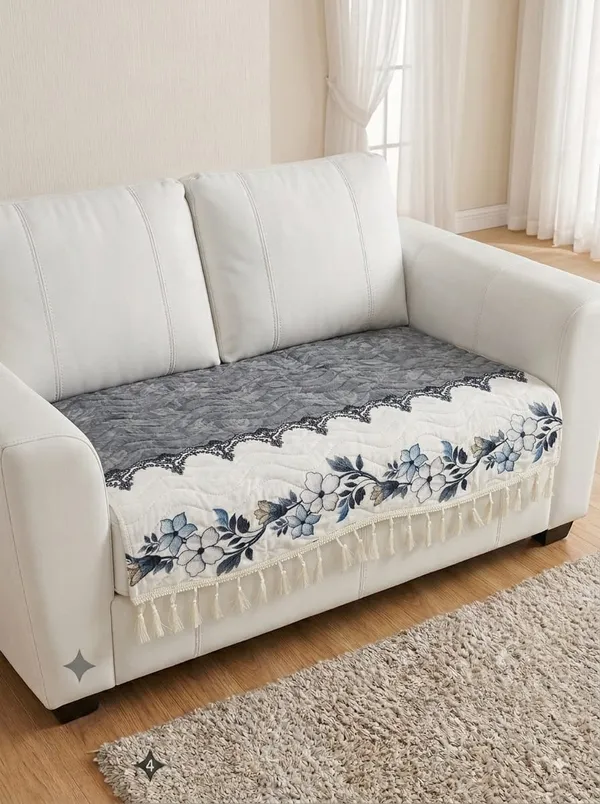 Fabric_Floral_Print_Quilted_Single_Sofa_Seat_Cover