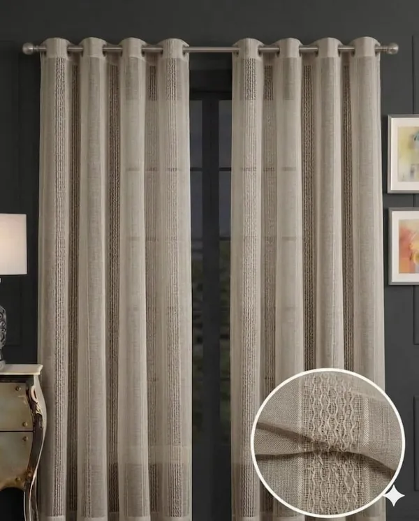 Beige_Textured_Stripe_Sheer_Curtains