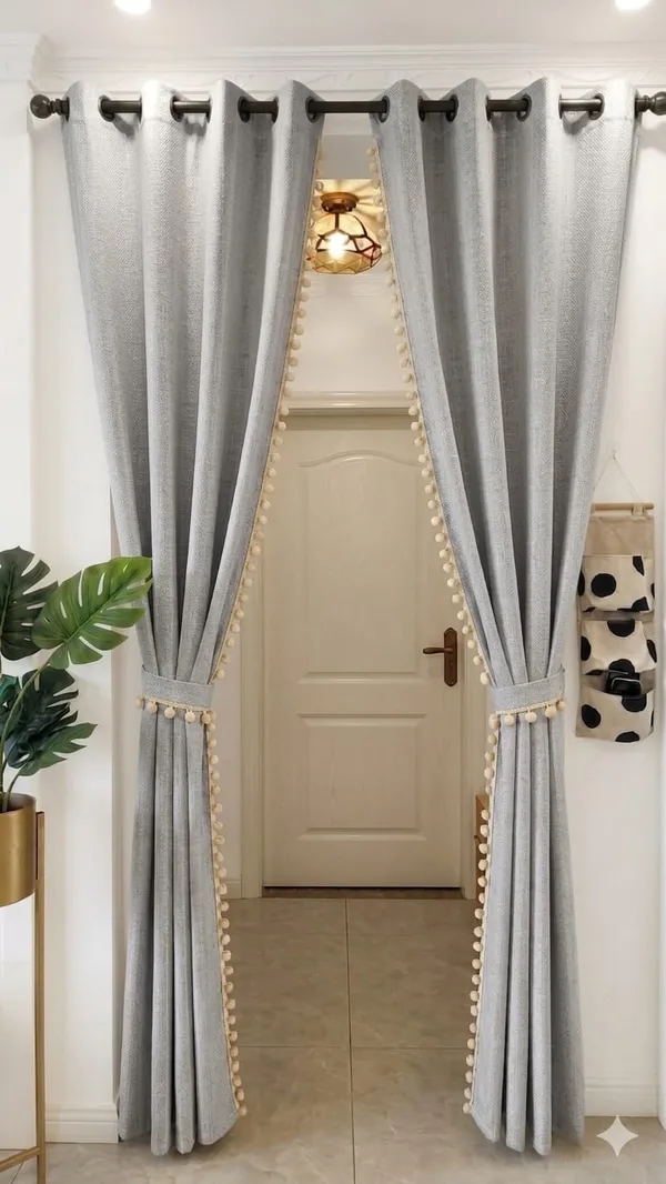Linen_Bohemian_Solid_Pom_Pom_Curtain