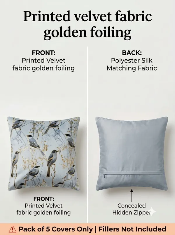 Velvet_Bird_Print_Cushion_Cover_Set_Of_5