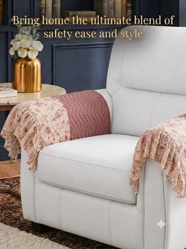 Quilted_Floral_Print_Single_Seater_Sofa_Cover