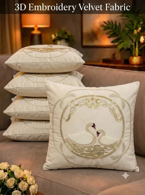 Velvet_Embroidered_Swan_Cushion_Covers_Pack_Of_5