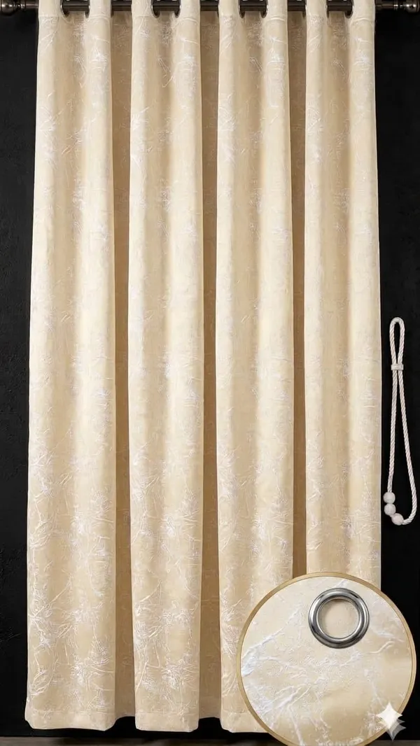 Cream_Textured_Floral_Pattern_Eyelet_Curtain