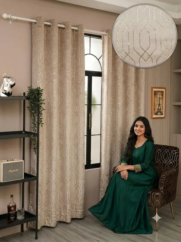 Robust_foil_print_beige9feet_2pcs