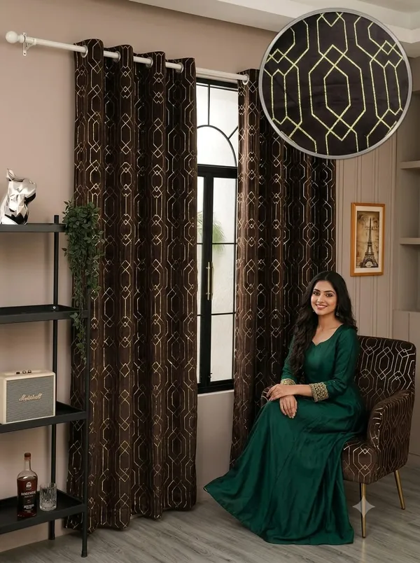 Robust_foil_print_brown9feet2pcs