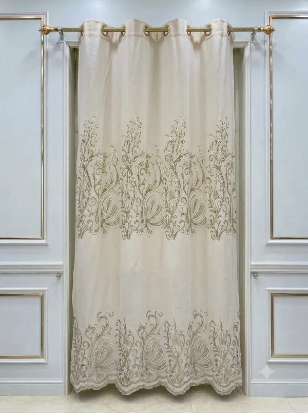 Cream_Embroidered_Paisley_Pattern_Window_Curtain