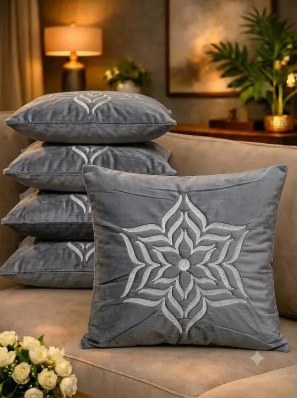 Grey_Embroidered_Floral_Cushion_Cover_Set