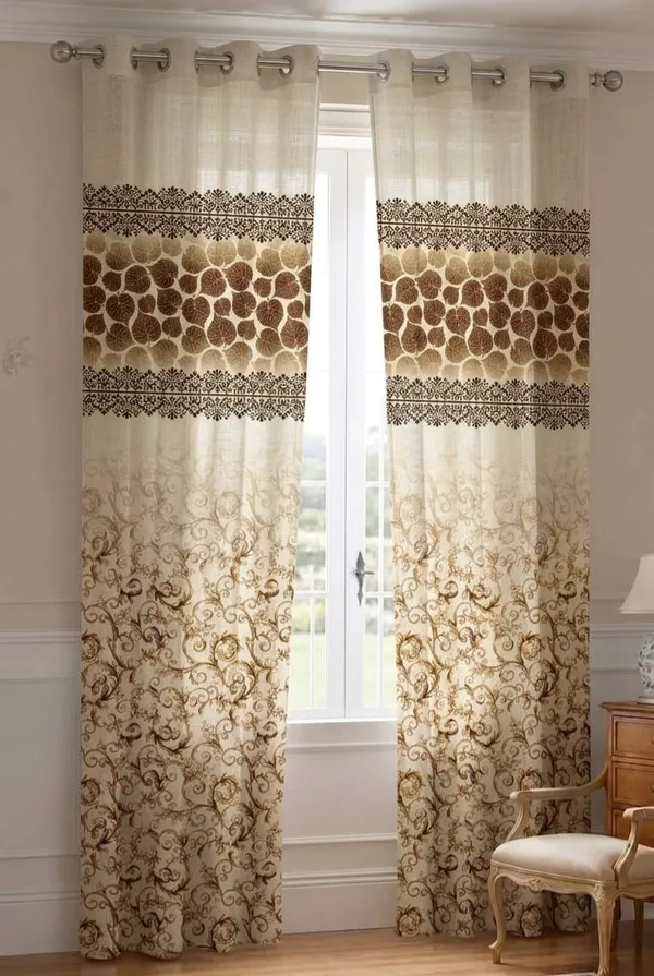 Cream_Printed_Floral_Pattern_Window_Curtains