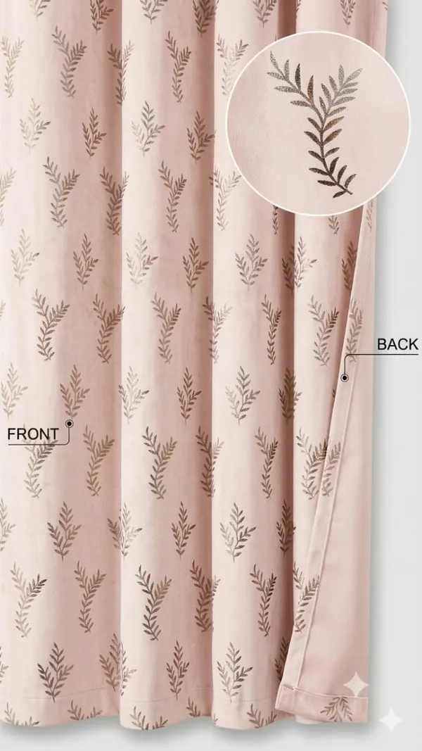 Pink_Floral_Print_Blackout_Curtain