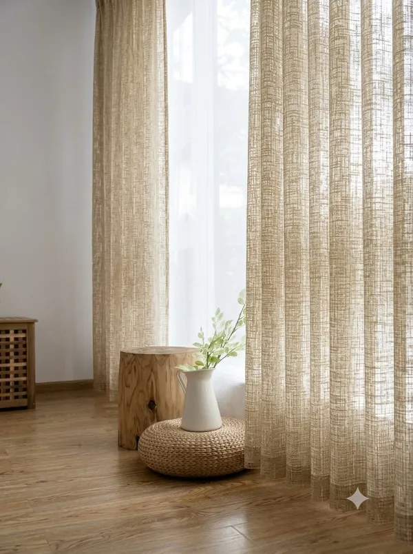 Polyester_Textured_Gold_Sheer_Curtain_Fabric