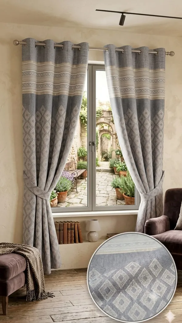 Grey_Geometric_Pattern_Eyelet_Window_Curtain