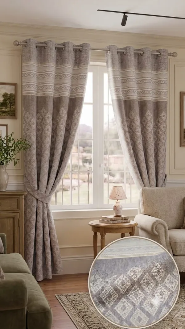 Woven_Contemporary_Geometric_Print_Eyelet_Curtains
