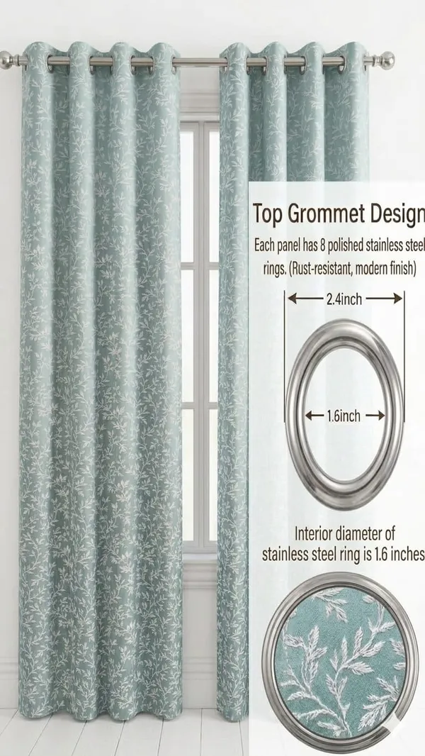 Fabric_Floral_Print_Eyelet_Window_Curtain