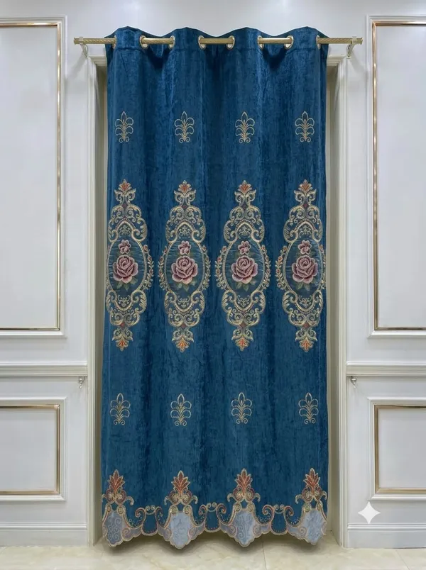 Velvet_Traditional_Floral_Embroidered_Curtain