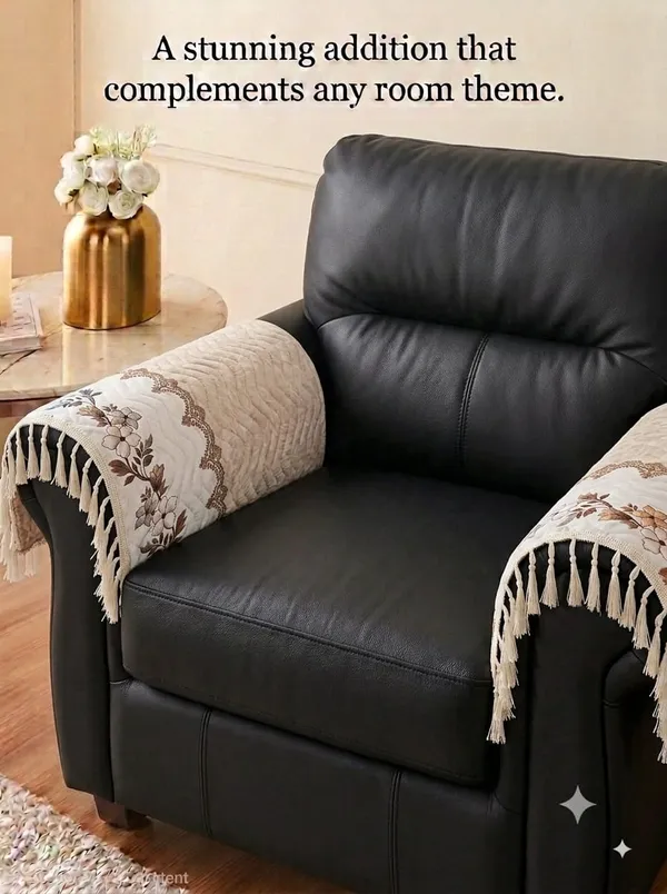 Quilted_Floral_Print_Single_Seater_Sofa_Cover