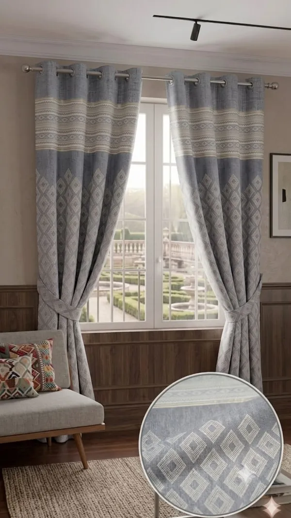 Grey_Geometric_Pattern_Eyelet_Window_Curtain