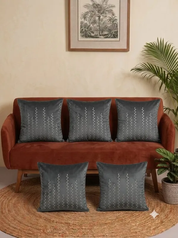 Grey_Velvet_Blend_Embroidered_Cushion_Cover
