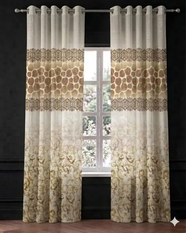 Cream_Printed_Floral_Pattern_Window_Curtains