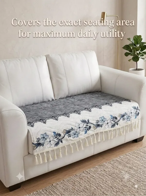 Fabric_Floral_Print_Quilted_Single_Sofa_Seat_Cover