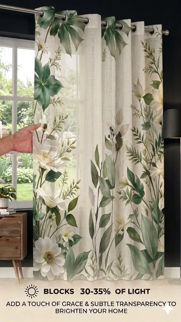 Botanical_Floral_Print_Grommet_Curtain_Panels