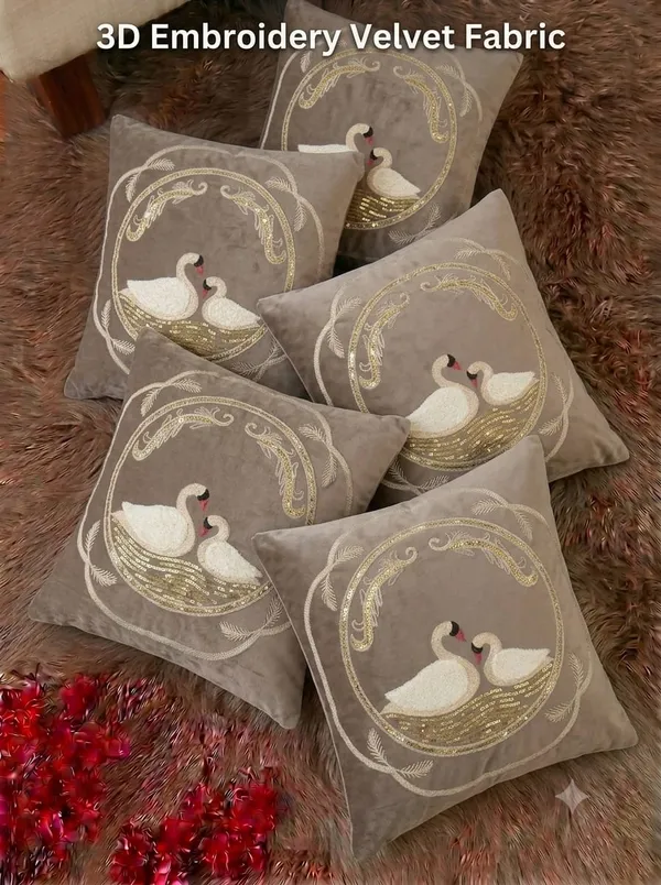 Grey_Velvet_Embroidered_Set_Of_5_Cushion_Covers