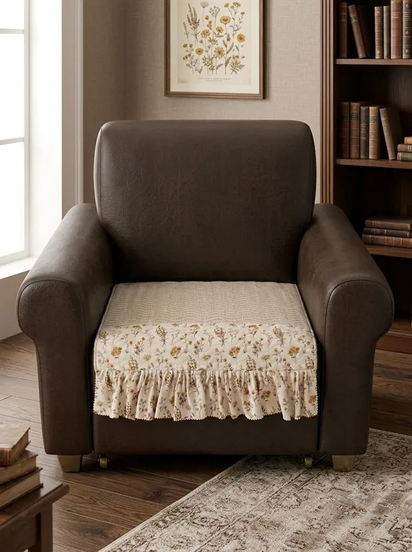 Fabric_Floral_Print_Recliner_Chair_Seat_Cover