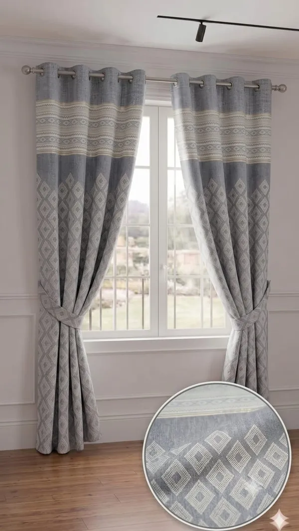 Grey_Geometric_Pattern_Eyelet_Window_Curtain