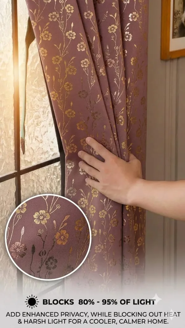 Jacquard_Floral_Print_Eyelet_Curtain
