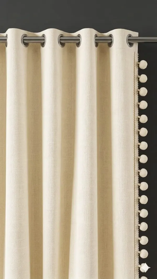 Cream_Textured_Grommet_Curtain_Panel