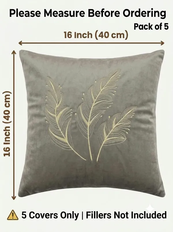 Grey_Embroidered_Leaf_Cushion_Cover