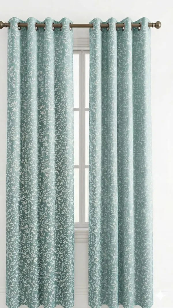 Fabric_Floral_Print_Eyelet_Window_Curtain