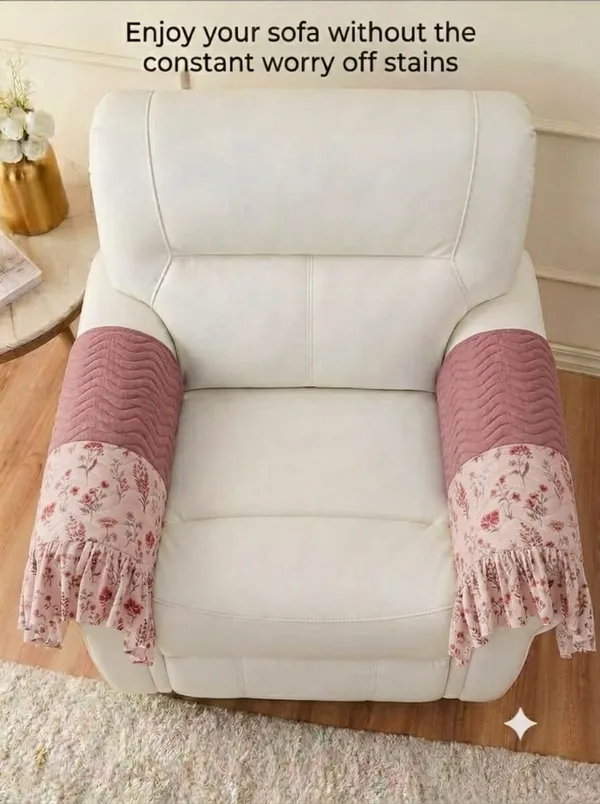 Quilted_Floral_Print_Single_Seater_Sofa_Cover
