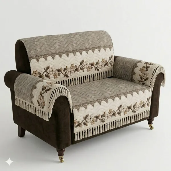 Fabric_Floral_Pattern_Loveseat_Sofa_Cover