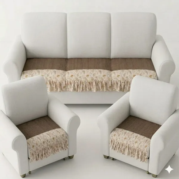 Fabric_Brown_Floral_Sofa_Seat_Cover_Set