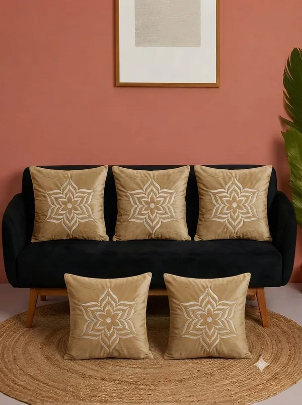 Beige_Embroidered_Floral_16x16_Inch_Cushion_Covers