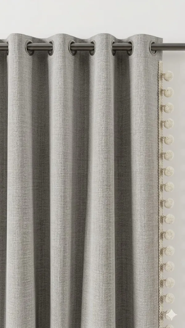 Linen_Bohemian_Solid_Pom_Pom_Curtain