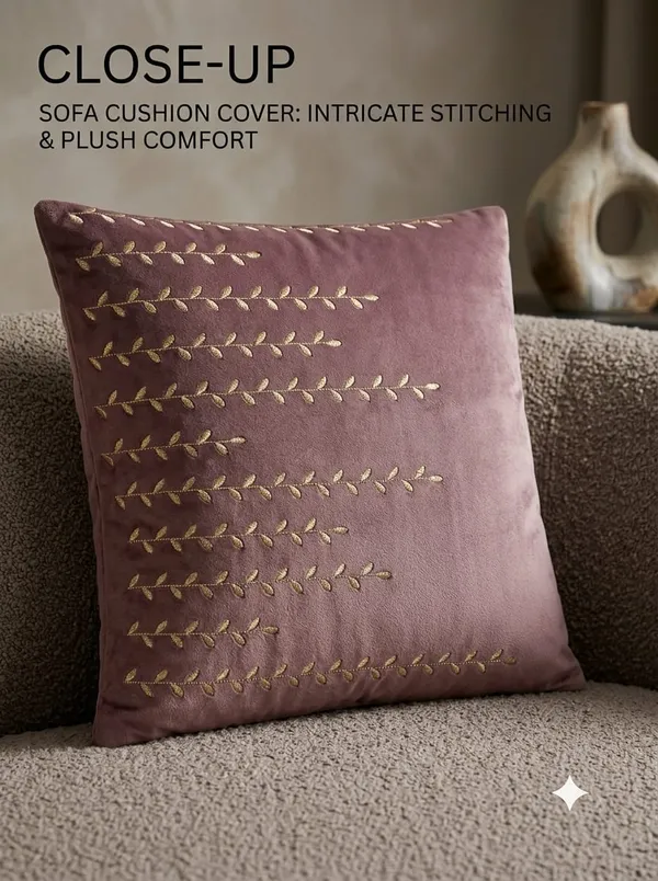 Purple_Embroidered_Leaf_Pattern_Cushion_Cover