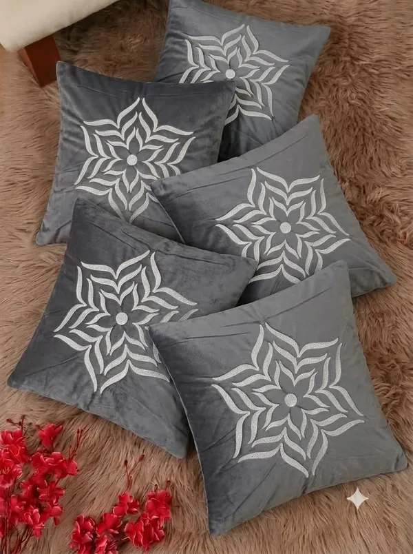 Grey_Embroidered_Floral_Cushion_Cover_Set