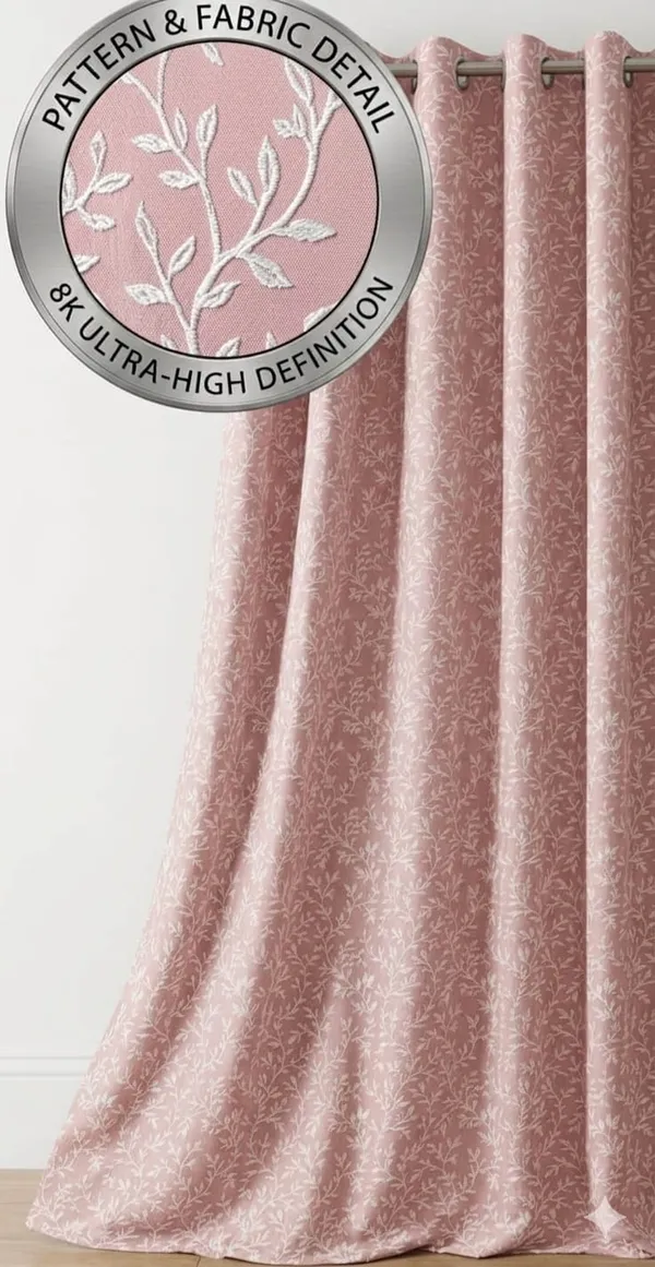 Pink_Floral_Print_Eyelet_Curtain