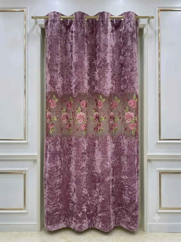 Purple_Floral_Print_Window_Curtain