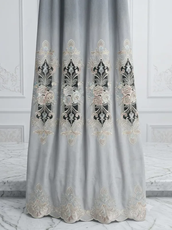 Grey_Embroidered_Floral_Pattern_Curtain