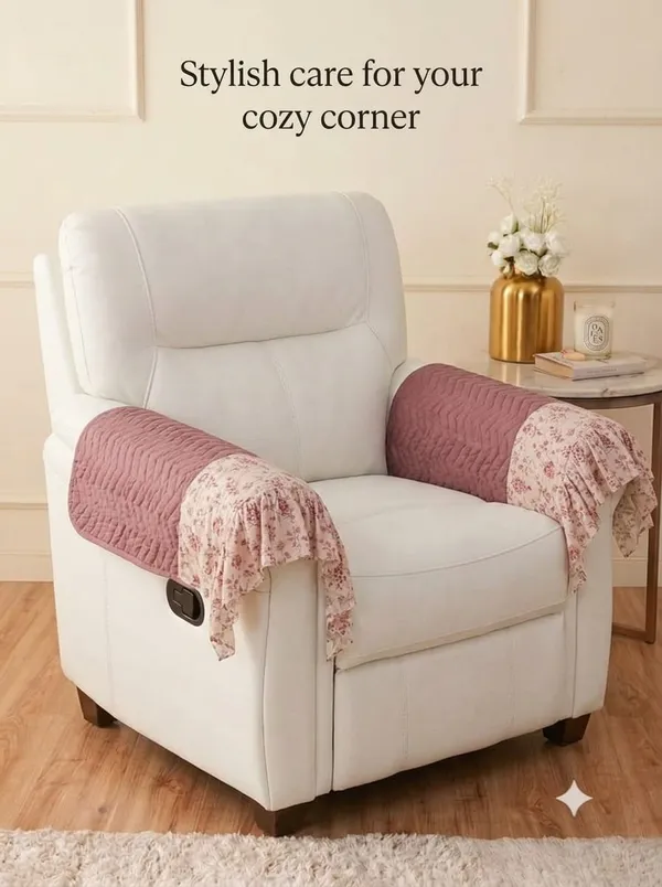 Quilted_Floral_Print_Single_Seater_Sofa_Cover