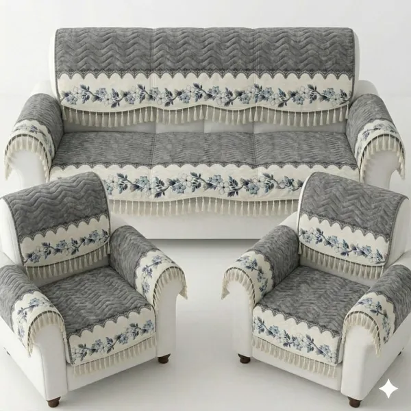 Grey_Plush_Quilted_Floral_Sofa_Cover