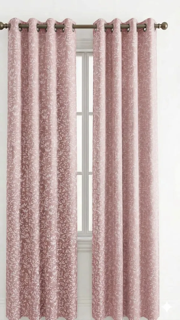 Pink_Floral_Print_Eyelet_Curtain